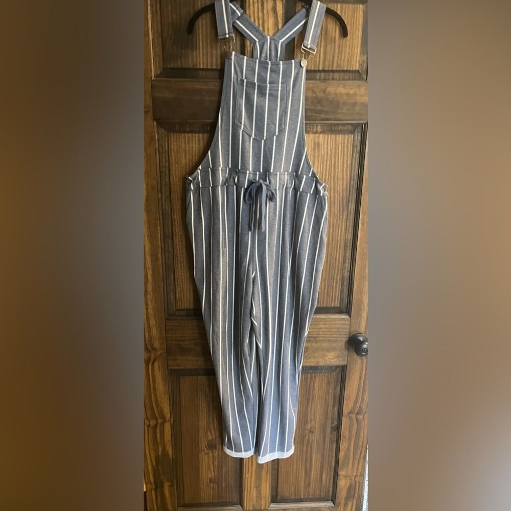 NEW, BIBS SIZE 14/16 BLUE WHITE STRIPE JUMPSUIT ROMPER EST. 1946​ - Picture 3 of 6